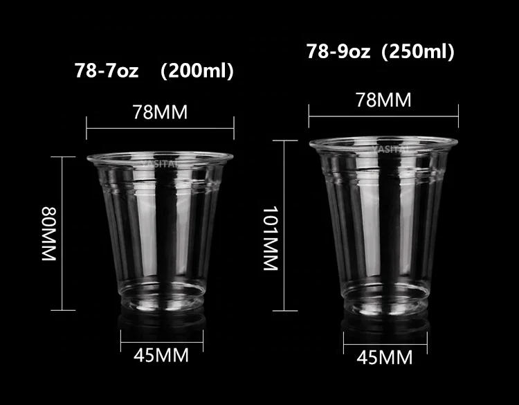 Одноразовая Пластиковая чашка для домашних животных с принтом на заказ от 7 унций до 32 унций, оптовая продажа прозрачных чашек для домашних животных