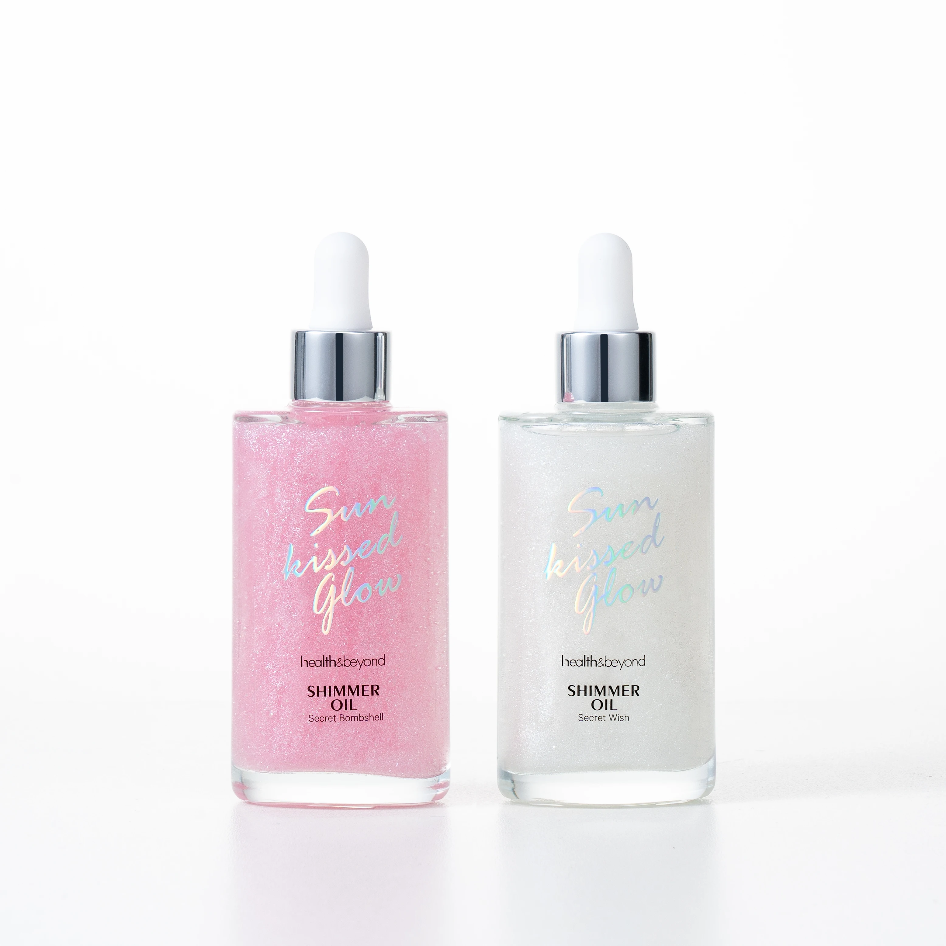 Customers can customize Logo Nourishing High Gloss Rose Gold Pearl White Skin care Moisturizer Body Shimmer Oil