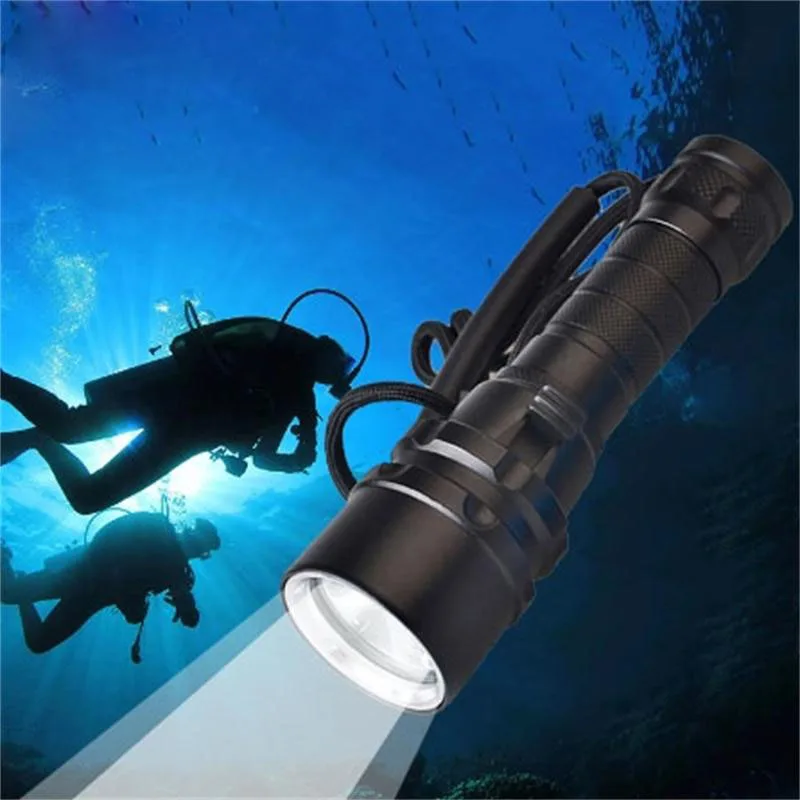 Deep Water Diving Flashlight L2 LED Scuba Underwater 50m Torch 1200 lumen Professional IP68 Diving Light