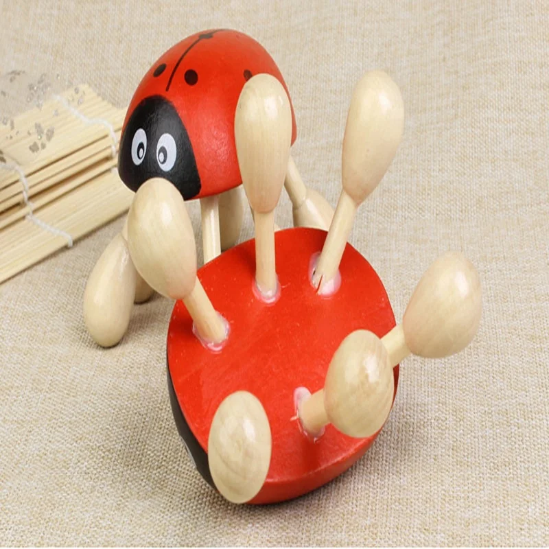 Factory Price Wooden Massage Roller Health Preservation Six Foot Beetle Light Luxury Lymphatic Wood Massage