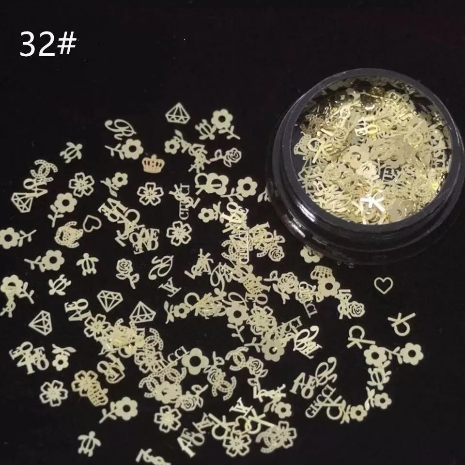 Misscheering Wheel of Fortune New Year Series 3D Patch Hollow Metal Nail Stud Art Deco Gold Rivet Manicure Nail Art Decoration