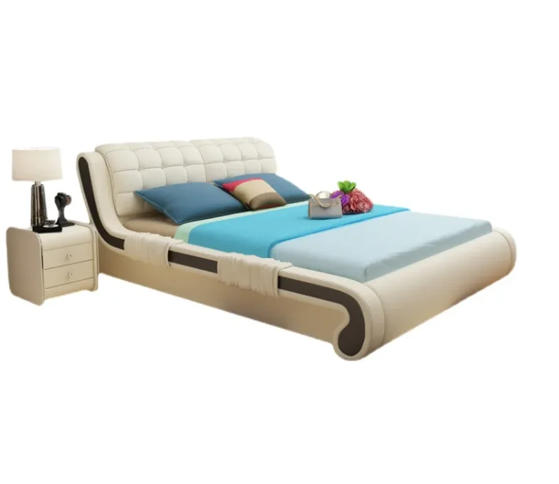 High Quality Modern leather Sofa Bed with Storage massage multimedia speaker USB charger Multifunction Smart bed