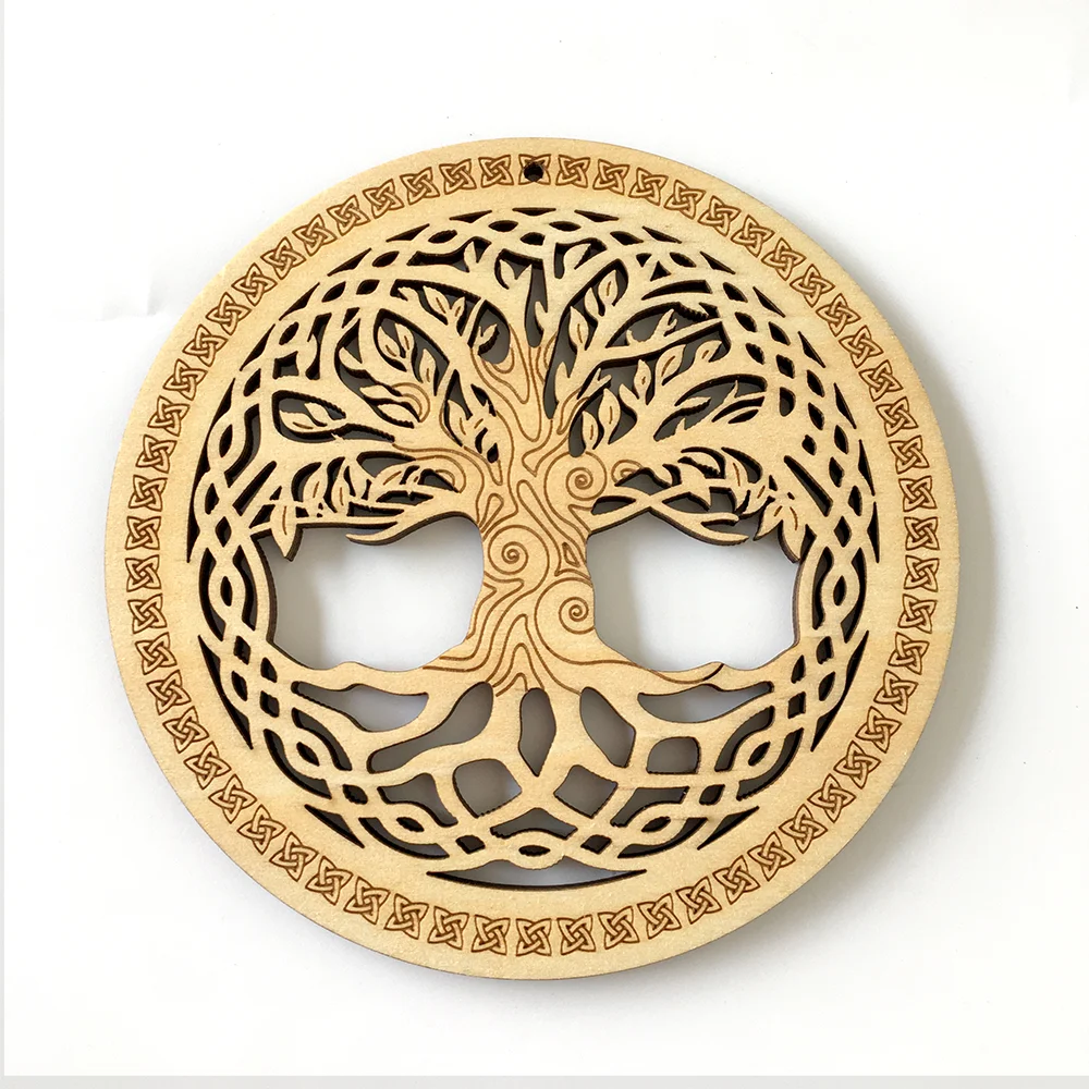 Wood House Wall Hanging Decor Home Wooden Ornaments Decoration Pendant