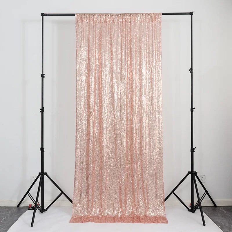 SCBC-01 ins hot sales rose gold sequin curtain backdrop 4x8ft glitter background drapes for wedding party