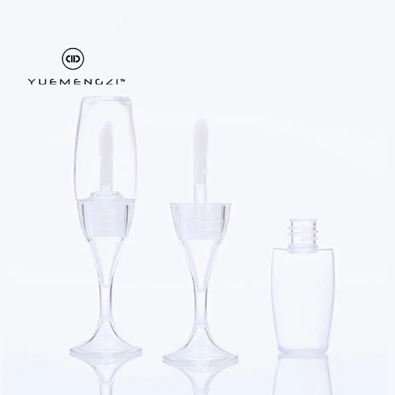 
low moq cute luxury 8ml unique transparent wine glass lip gloss tube lip tint empty bottle containers 