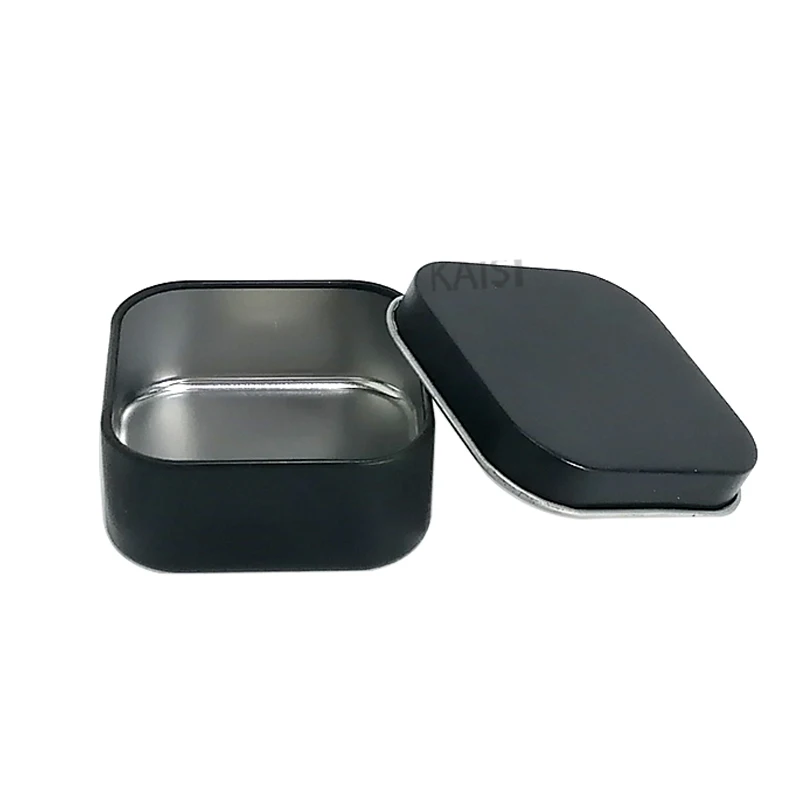 Stocks Custom Printed Mini Black Tin Food Grade Candy Square with Lid