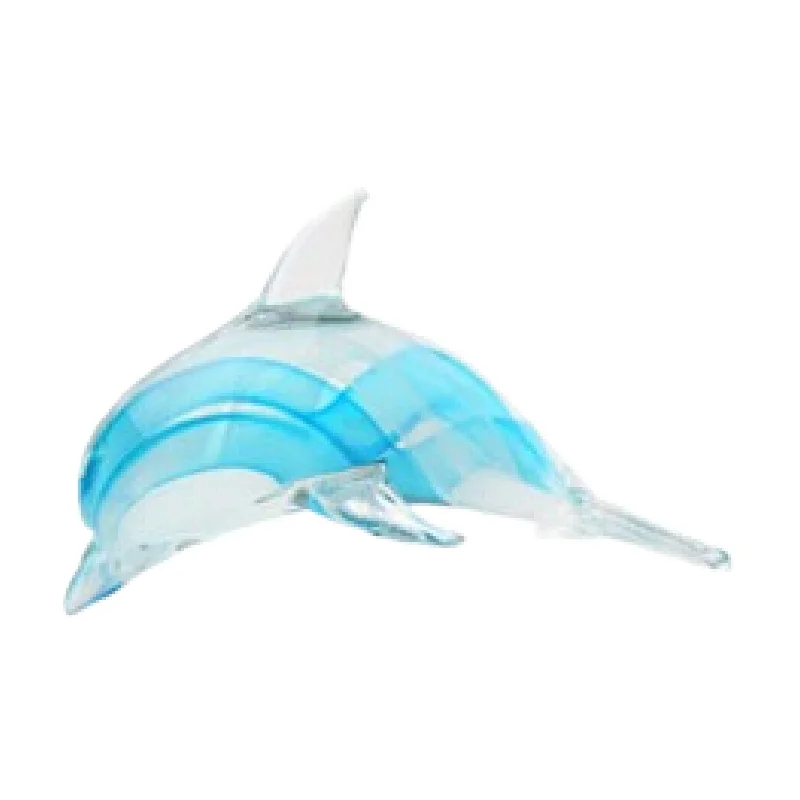 Handmade Murano Glass Dolphin Figurines for Home Decor or Christmas Gifts Featuring Sea Animals