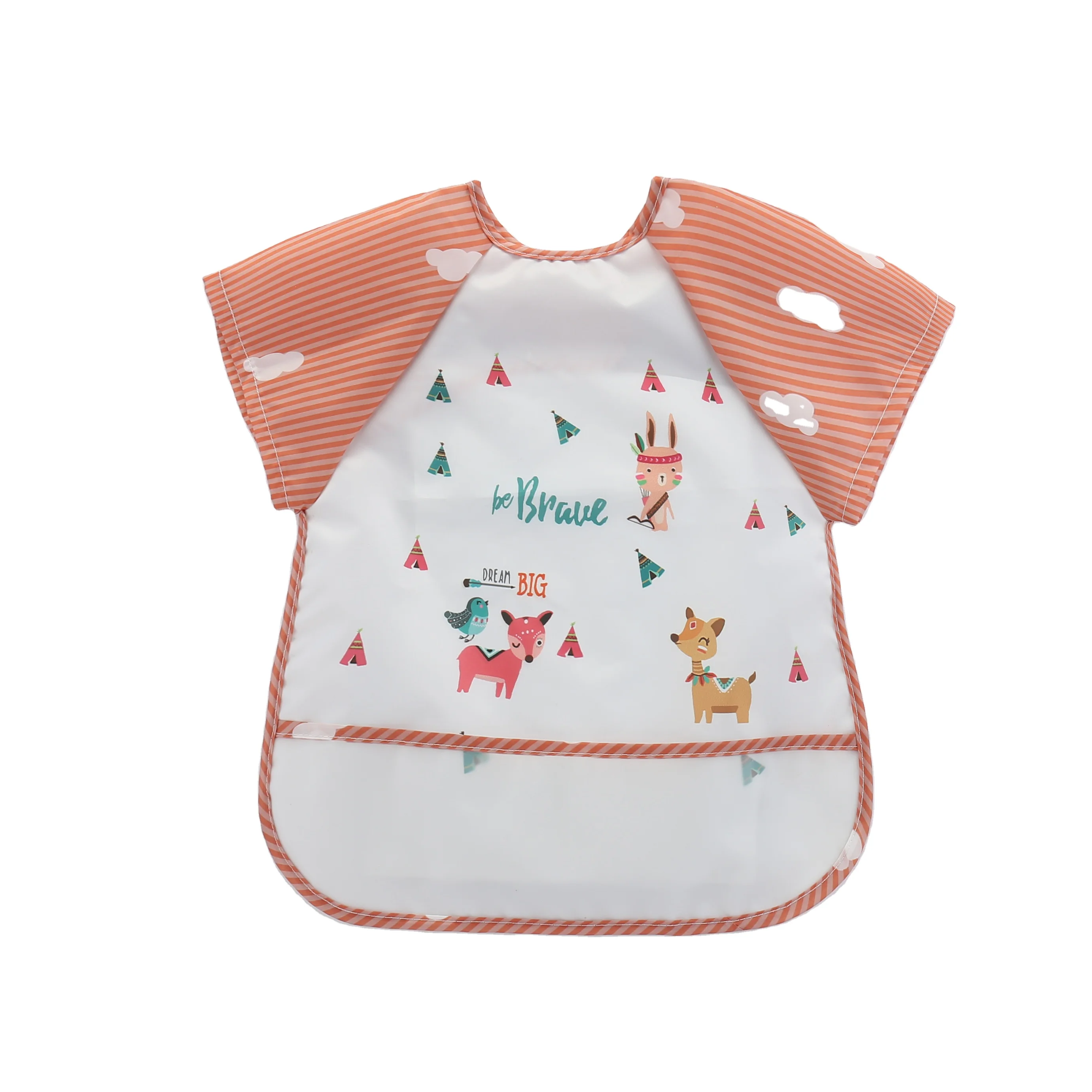 waterproof polyester baby sleeveless smock  apron carton design