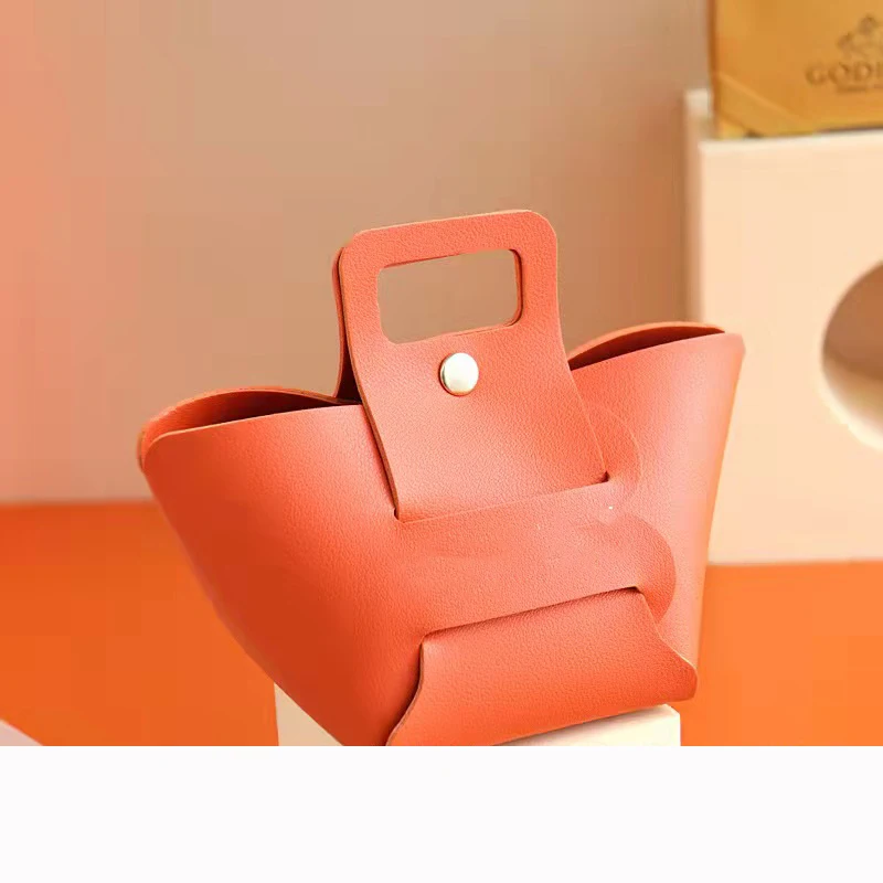 Nordic style wedding candy box Leather wedding gift box packaging creative candy bag handbag with coloured ribbon for Wedding