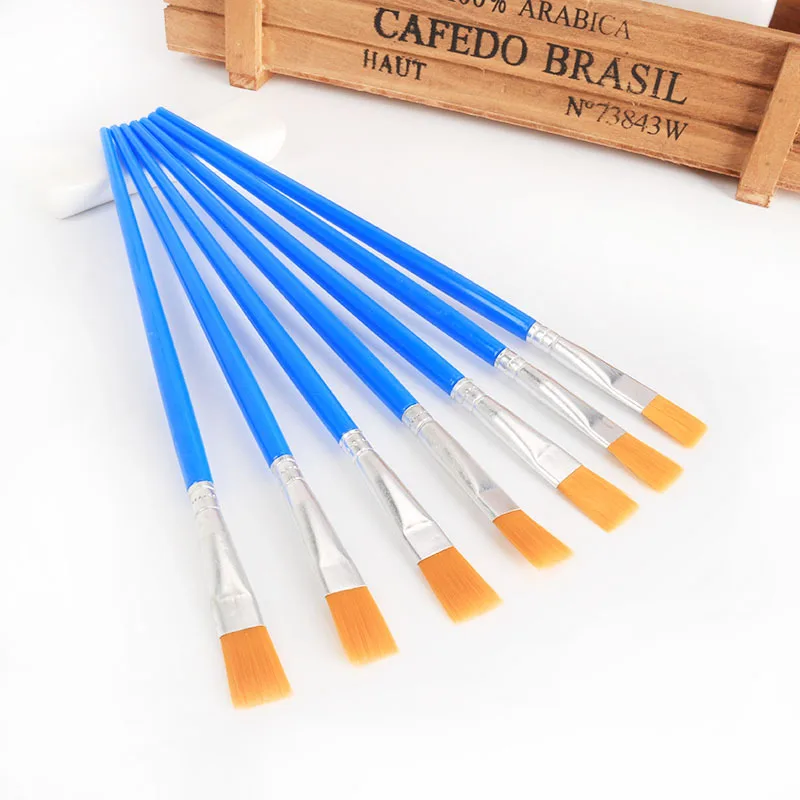 Factory cheap flat acrylic brush set painting artist set plastic handle paint brush paint brushes for art painting