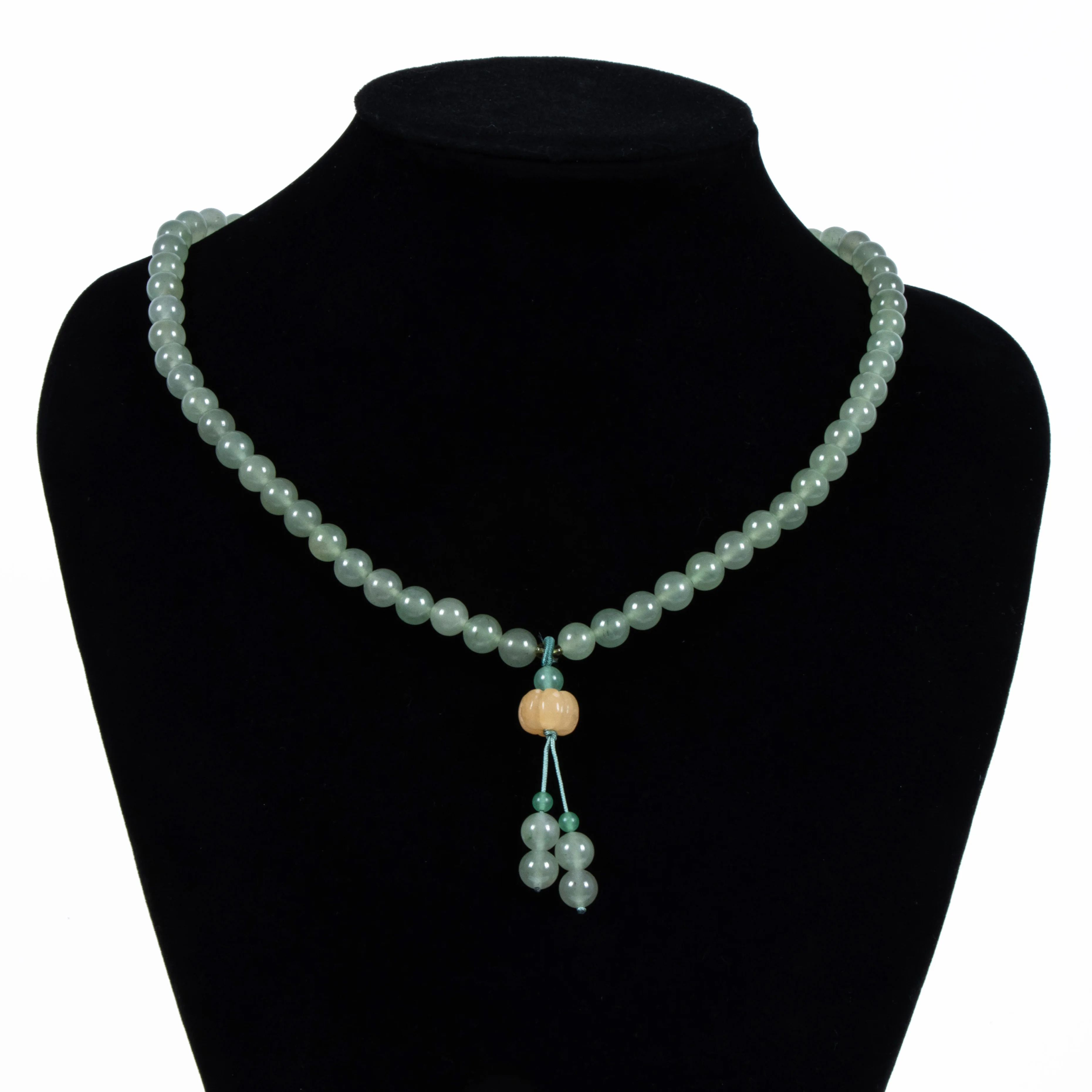 New Custom Green Exquisite Jewelry Women Necklace with Natural Jade Beaded Rosary Pendant Custom  Chain Necklace