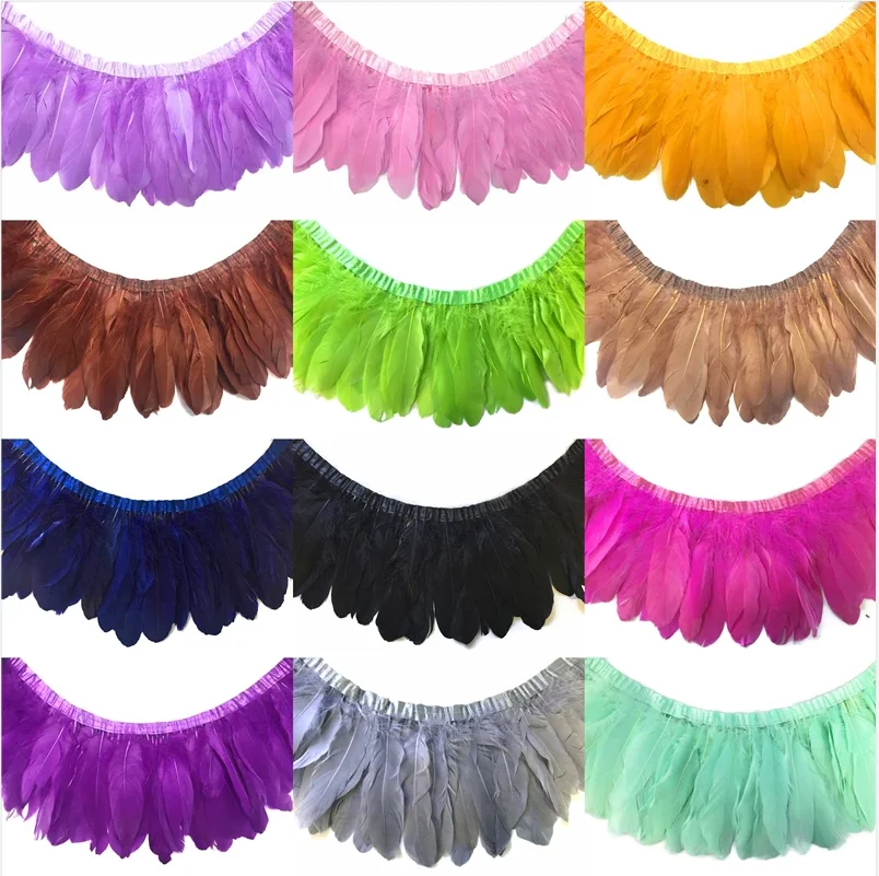 Factory Stock Goose Nagoire And Satinettes Feather Trim For Brazilian Carnival Decorations