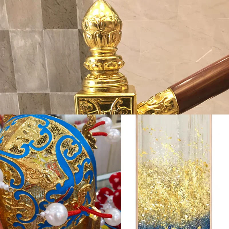 Gold Leaf for Arts Gilding Crafting Painting Furniture Decoration Gold Foil Sheets