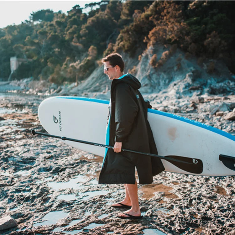 Custom Waterproof Long Sleeve Drying Robe Changing Robe Surfing Poncho Coat winter clothes