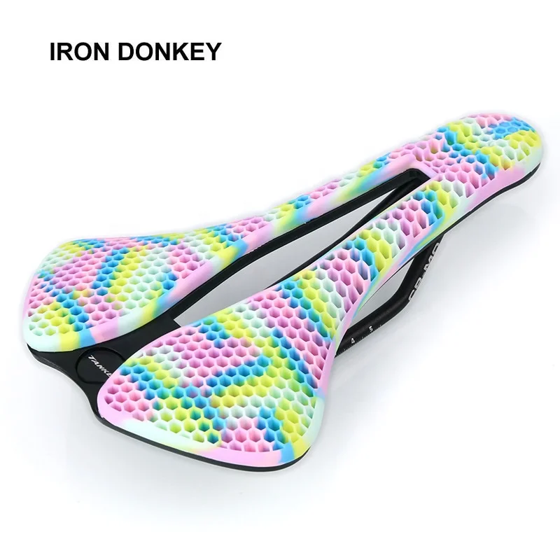 IRONDONKEY Comfortable Bicycle Saddle & Passenger Seat Cushion PVC & Leather Road Mountain Bike Riding Competition Saddle