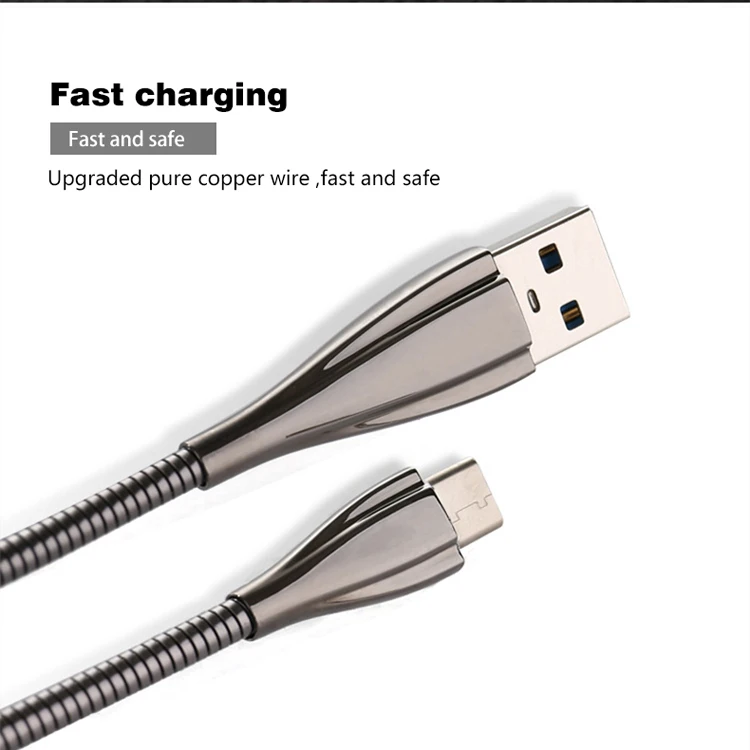 Высококачественный USB-кабель из цинкового сплава для передачи данных 2 А зарядки