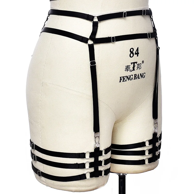 Sexy  Belt Leg Round cage Belt With Garter Eyelash Leg Harness Thigh Garters  P0245