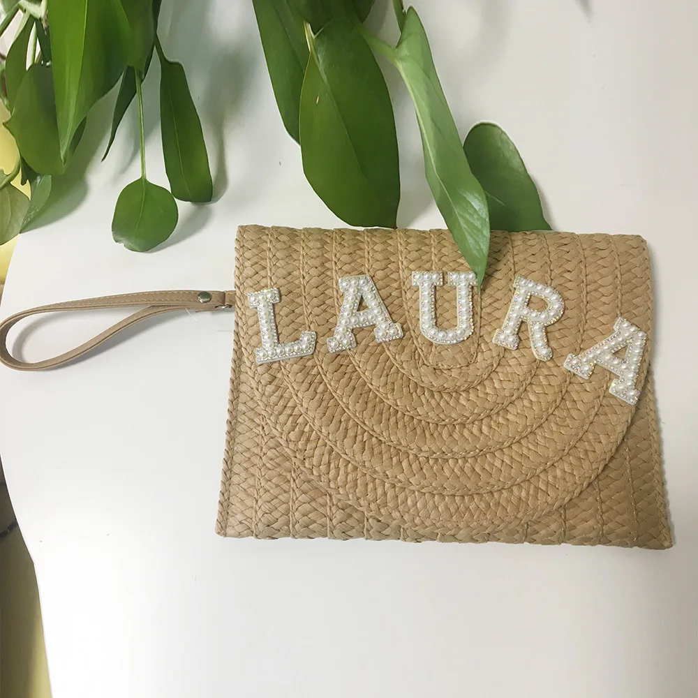 Customize Knitted women paper straw tote bag Summer Beach Paper Straw Tote Bags