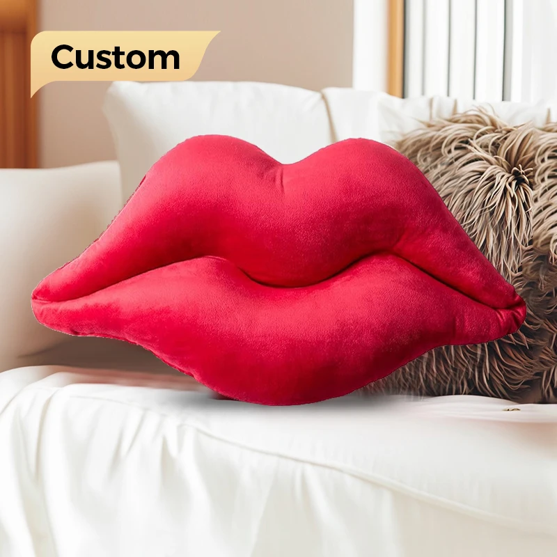 Горячая распродажа объемные подушки для губ гладкая мягкая бархатная вставка в комплекте подушка форме кровати гостиной на заказ