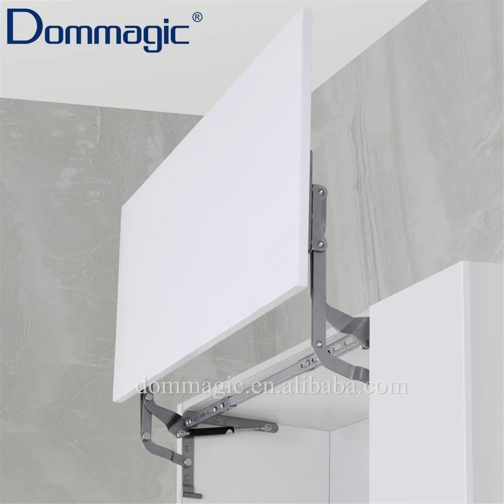 Kitchen Cabinet Door Lift Fitting System Spring Gas Soft Stop Folding Door Support Adjustable Length Lift-up Door Stay D5013