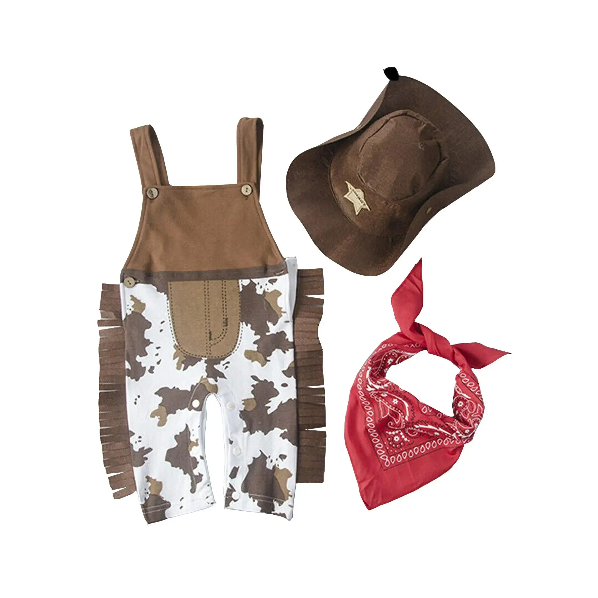 Kid Cowboy Boys 18-24 Month Fancy Western Boys Romper Toddler Wild West Western Cowboy Costume With Hat