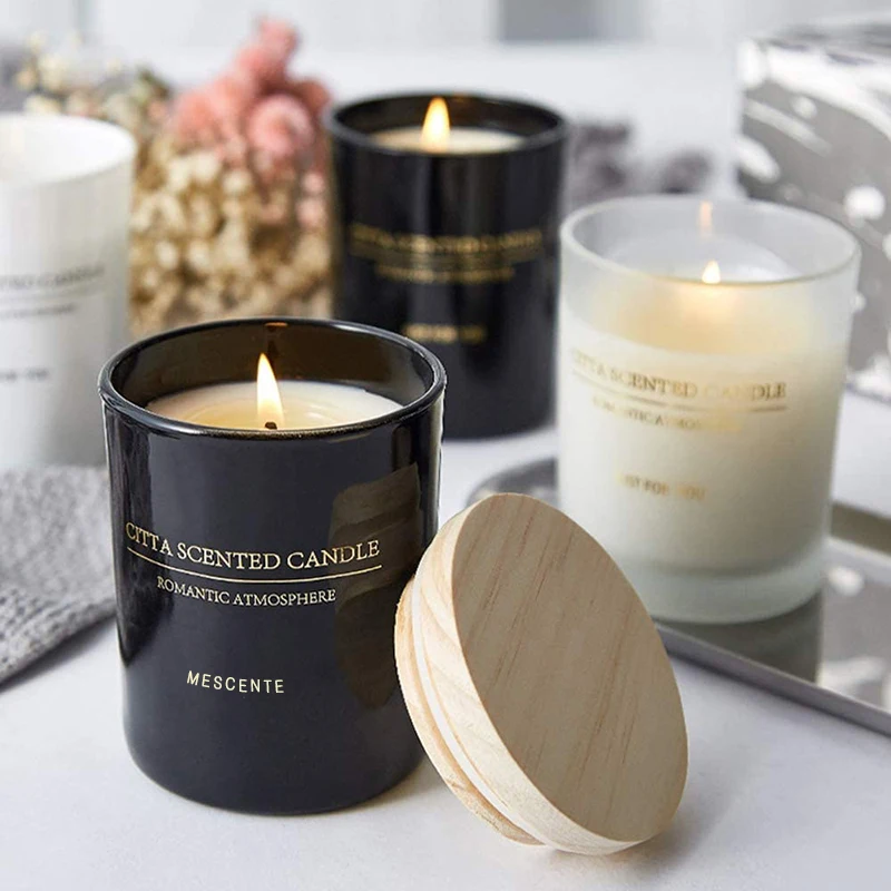 M&Scent wholesale luxury crystal glass jar fragrance oil scented candles with lid