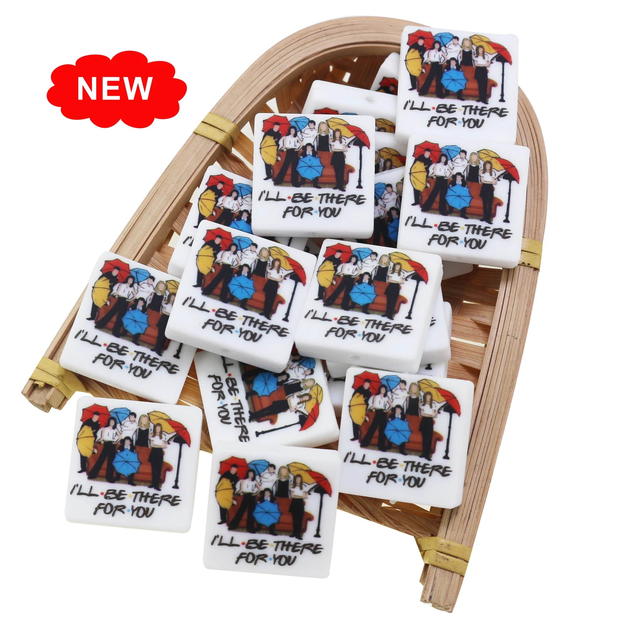 Free Samples Factory Custom Focal Beads Silicone Printing Bead Character For Pen Making DIY Pacifier Clip Accessories Jewelry