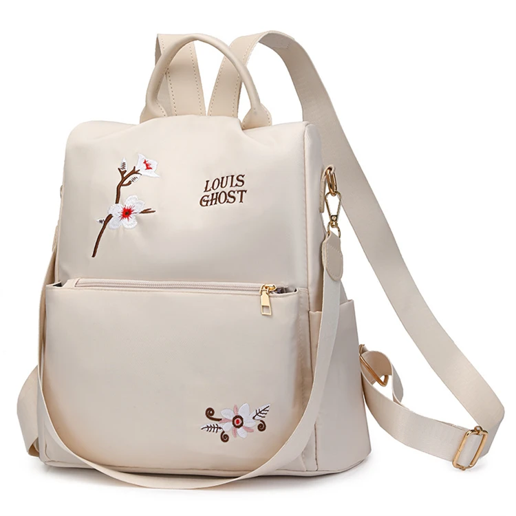2024 custom smell proof outdoor luxury red fashion backpack with logo embroidery