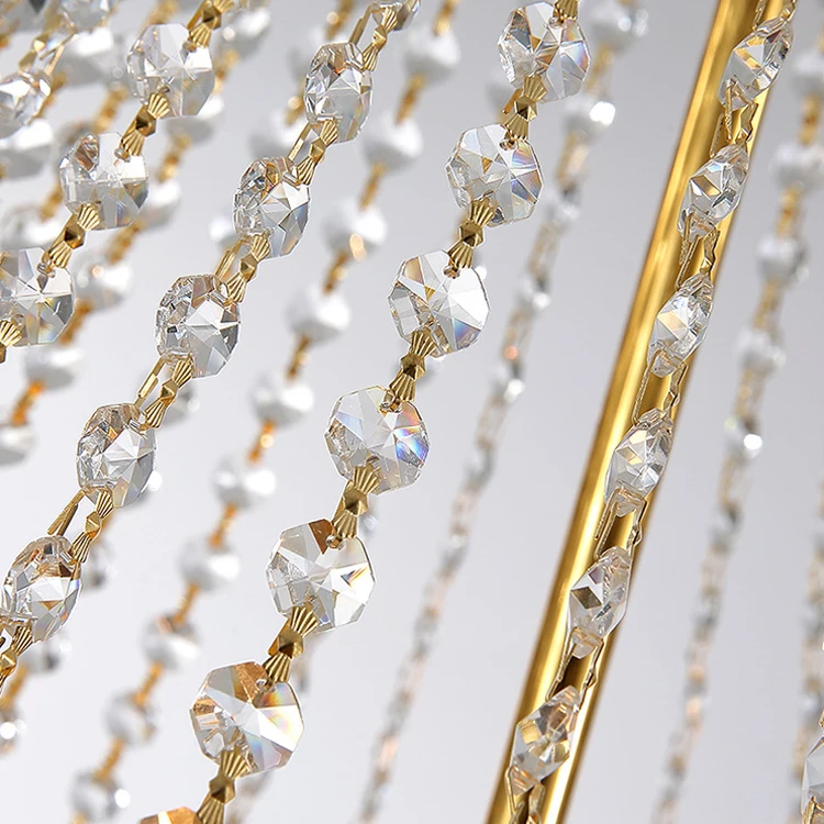  Post Modern Design Hotel Restaurant Project Lamp Stainless Steel Crystal Gold Led