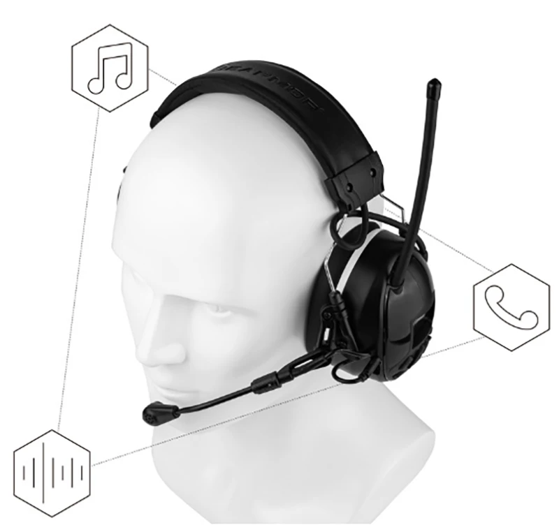Hearing protection electronic earmuffs pickup noise reduction communication headphones headset