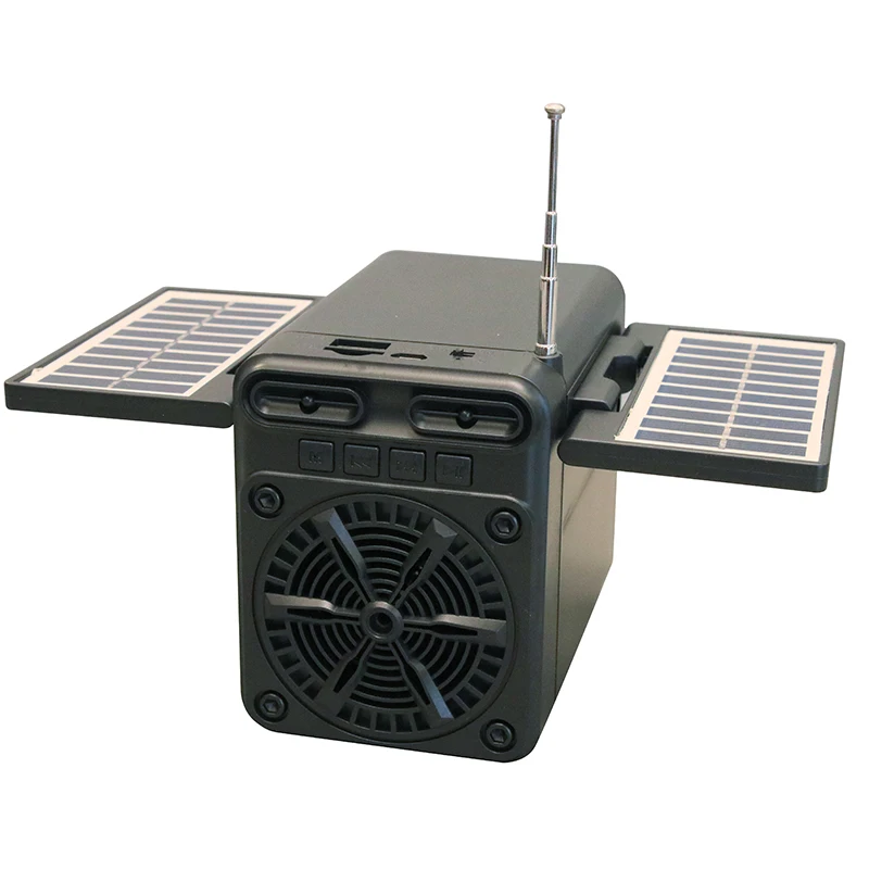 X9  fm radio blueteeth speaker with double solar panel usb tf card player lithium recharge battery