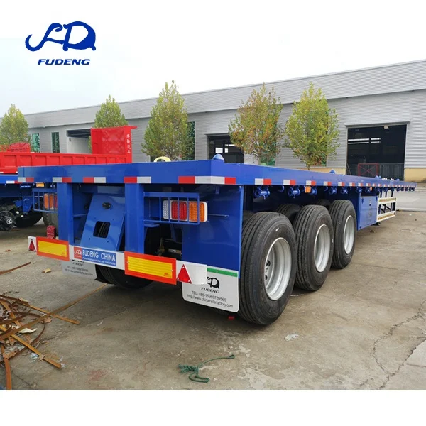 China factory 3 axles 40ft flatbed 40-60tons container trailers