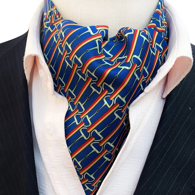 Fashion Style Custom Logo Paisley cravate homme Jacquard Colorful Silk Cravat Ascot for Men