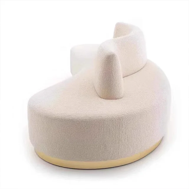 Lambskin curved sofa beauty salon clothing store B&B reception Nordic simple size apartment living room double