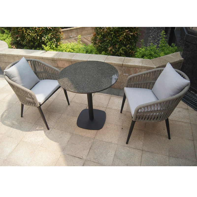 garden furniture China factory direct wholesale granite rope outdoor bistro set