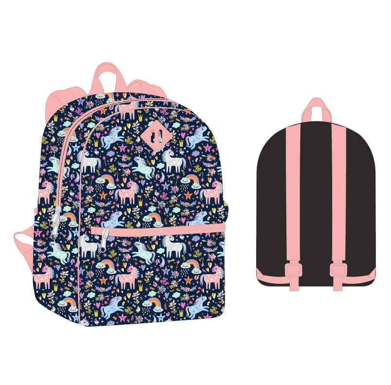 Custom High quality 5 in 1 sets kids back to school unicorn bag sets with lunch bag pencil case set bags 5 pieces