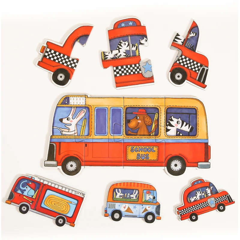 Mideer Children Early Educational Kids Colorful Cartoon Baby Interesting Six In One Paper Big Jigsaw Puzzle Game Toy