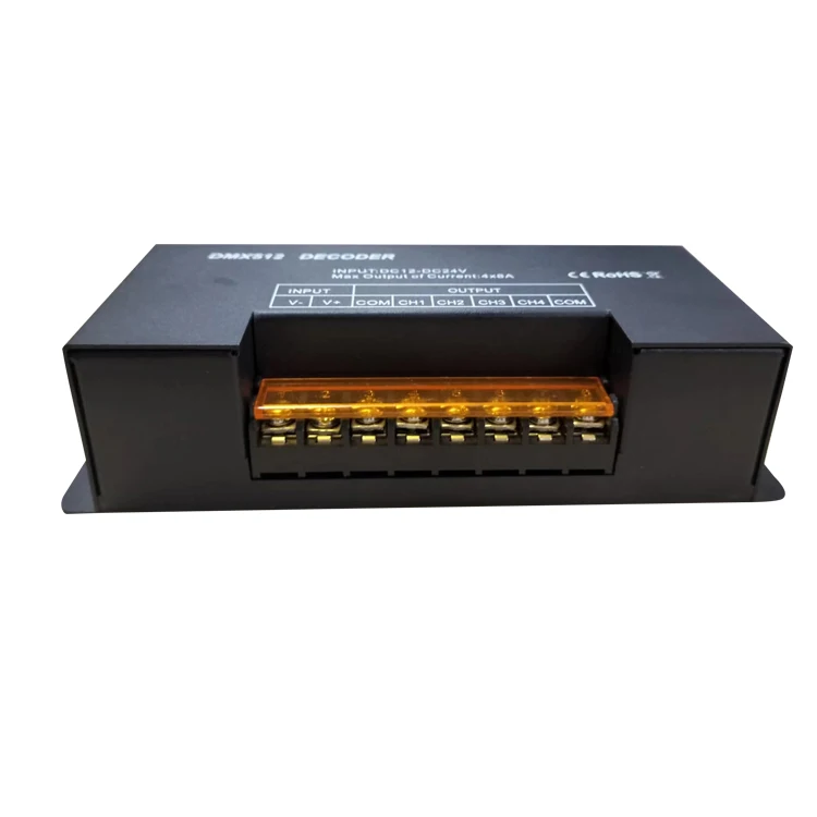 Постоянное напряжение Dc 12-24v мерцание бесплатно 4 канала большой мощности 8a/ch цифровой циферблат Dmx512 декодер