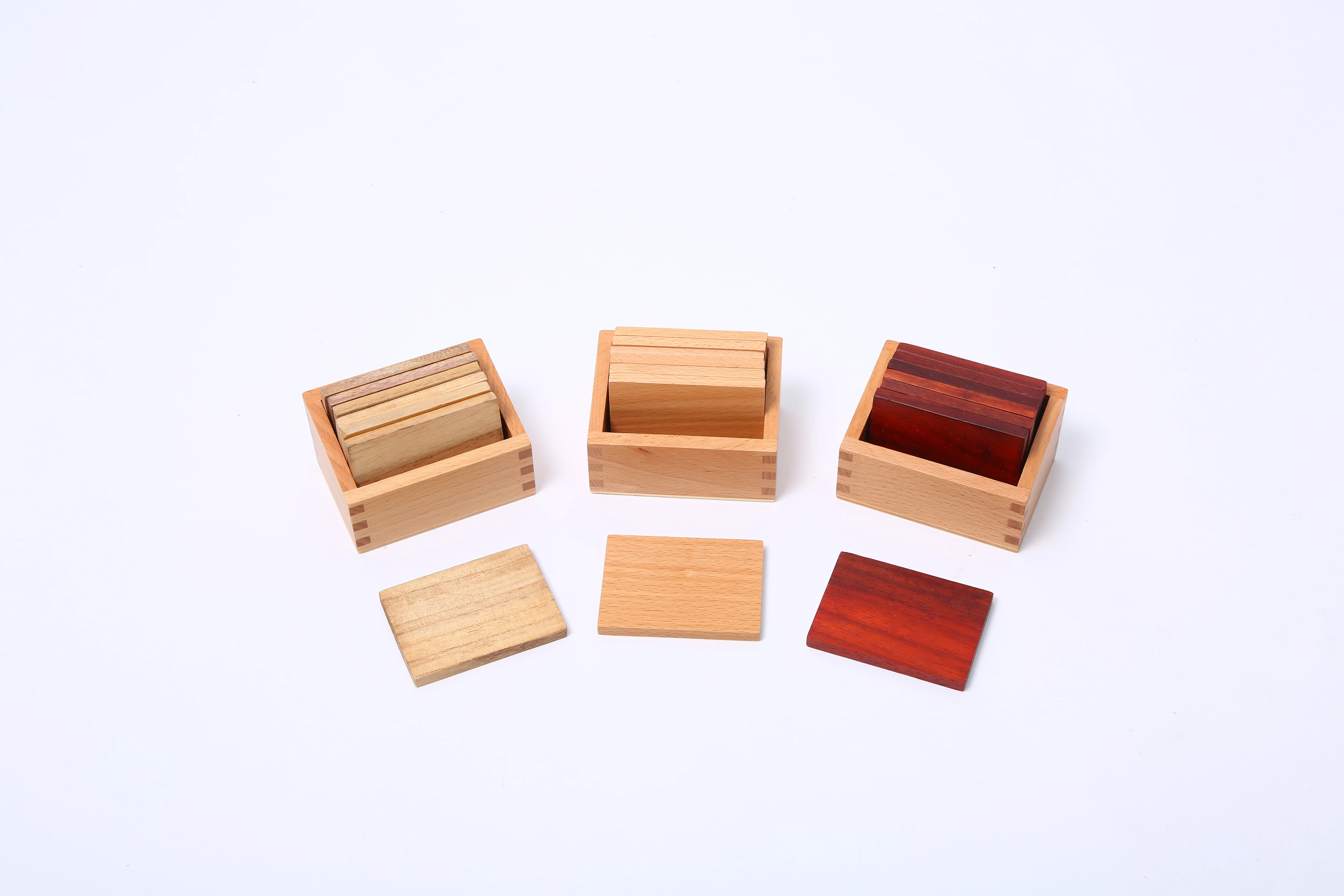 New Wooden Educational Montessori Sensorial Toys for Children Baric Tablets with Box