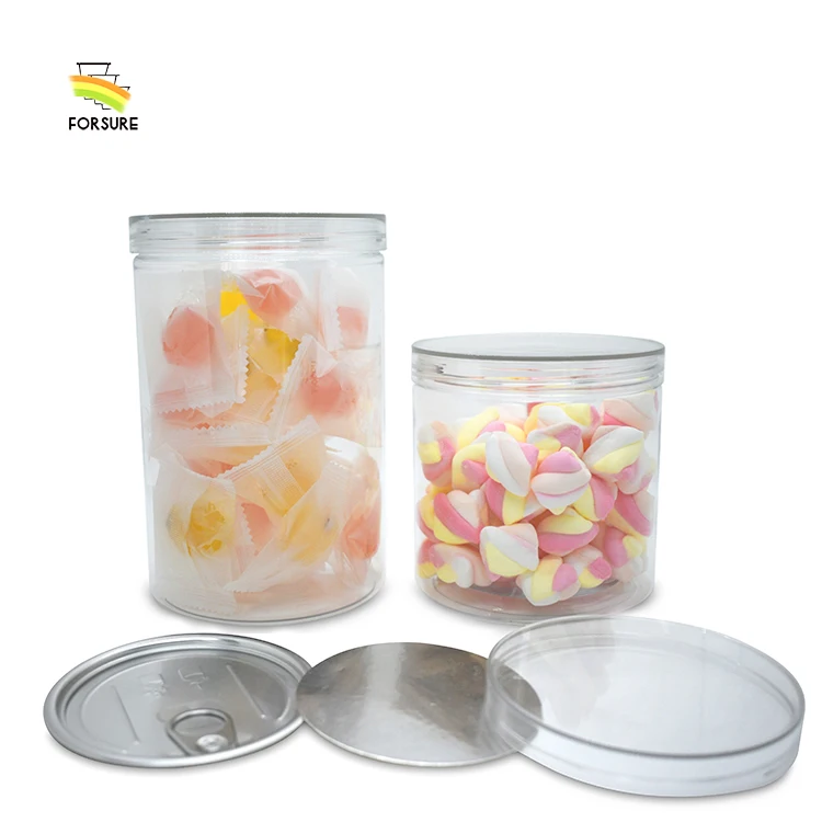 680 ML 1000 High Quality Food Packaging Plastic Jar PET With Aluminum Sealing for Cookie Snacks