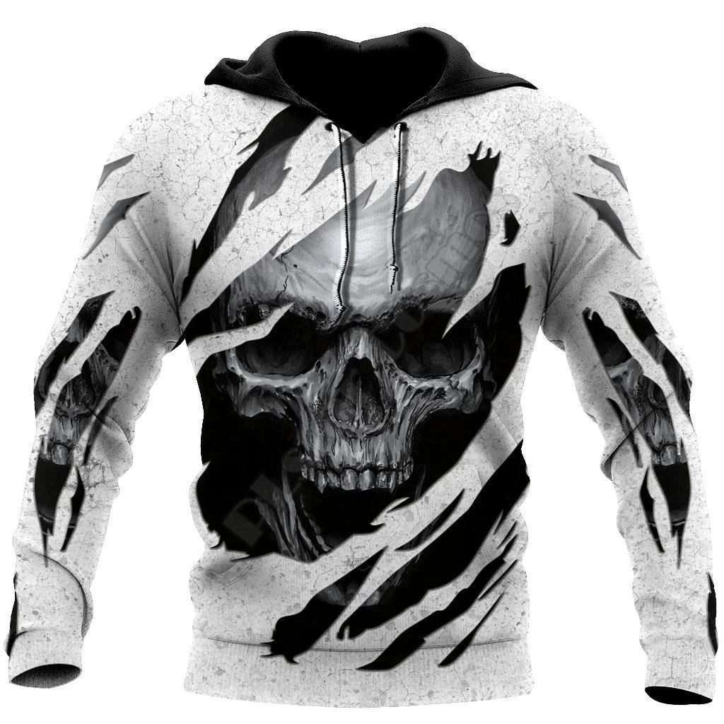 Customization printing pullover hoodie Skull pattern halloween hoodies cotton polyester  digital printing  hoodie breathable