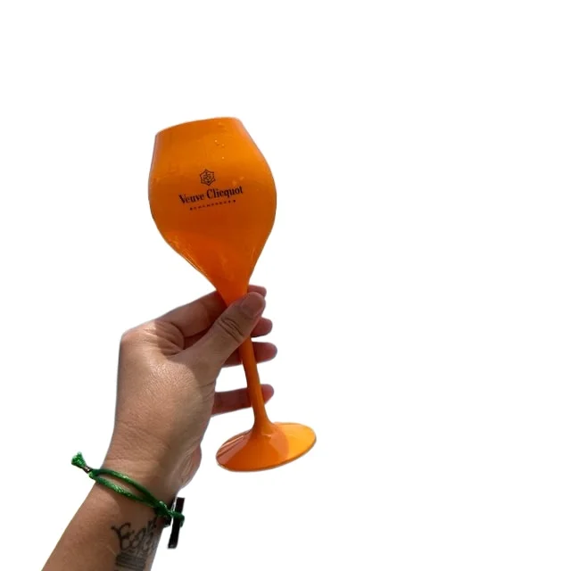 OEM Custom LOGO Party Wedding White Pink Yellow Polycarbonate PS Acrylic Plastic Champagne Wine Glass Glasses Flutes Goblet Cups