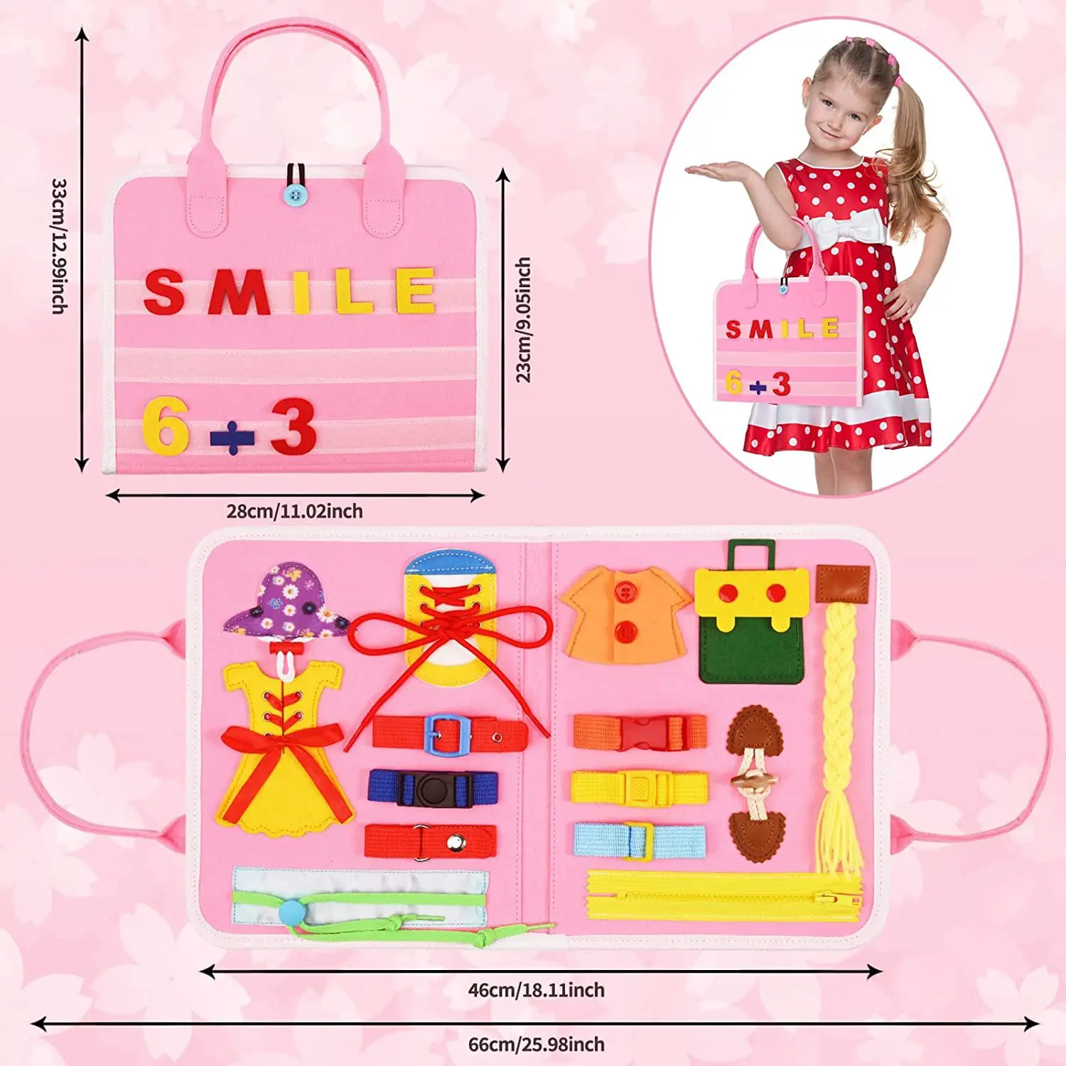 Baby Felt Learning Board Pack Cloth Book Early Childhood Education Busy Board Toddler Early Learning Education Toys Quiet Books