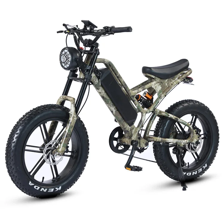 EU warehouse long range 20*4 inch fat tire electric bike 48V 15AH removable battery 1000W motor electric mountain bike electric