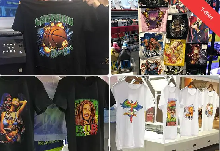 Популярная цифровая печать футболки машины высокое разрешение a2 размер большой формат струйных футболка принтера