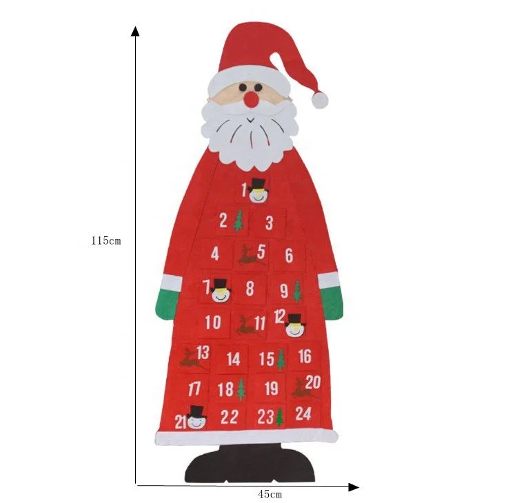
Felt Christmas Tree Advent Calendar 3ft DIY Christmas Tree Ornaments Set Decoration 24 Days Countdown Calendar 