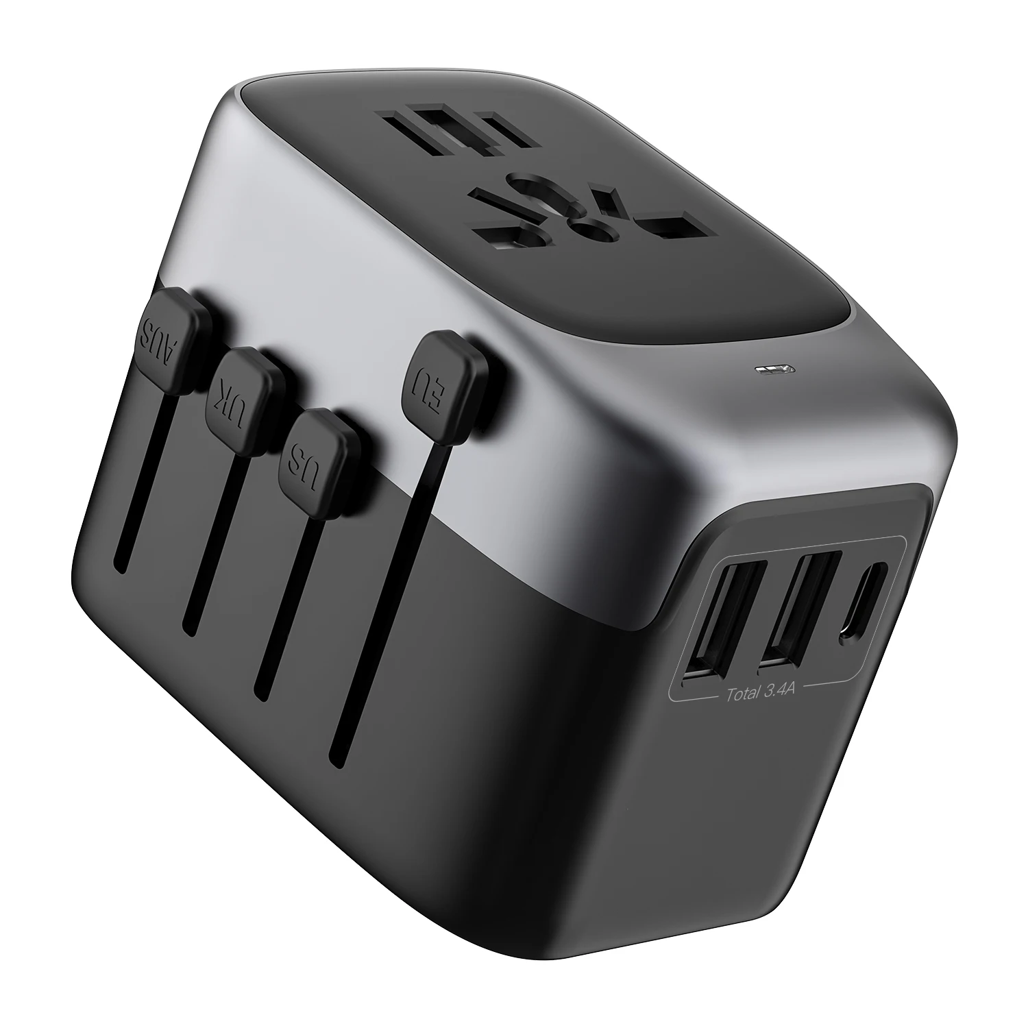 High quality product 2usb dual type c travel adapter output PD quick charging universal adapter