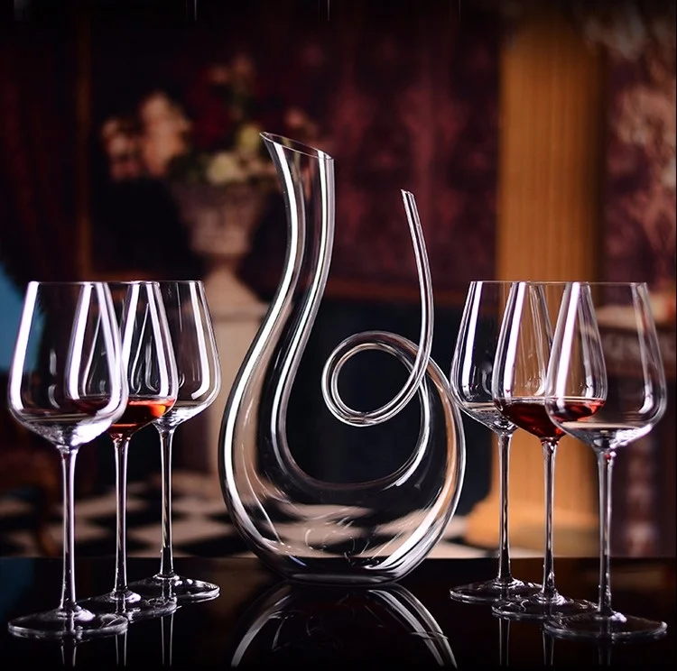 Bulk wholesale crystal handmade crystal wine crystal glass decanter set