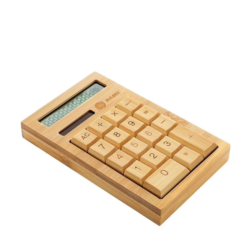 12 Digit Large Display Multifunctional Bamboo Solar Calculator Bamboo Scientific Calculator Bamboo Desktop Calculator