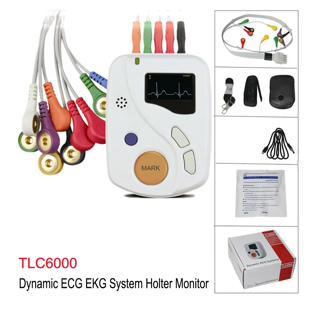 Динамические системы ECG Holter записывают форму сигнала для 48-часового ветеринара или клиники